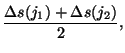 $\displaystyle \frac{{\Delta}s(j_1)+{\Delta}s(j_2)}{2},$