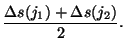 $\displaystyle \frac{{\Delta}s(j_1)+{\Delta}s(j_2)}{2}.$